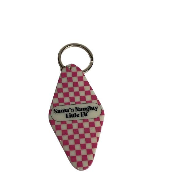 Hot Stamped Motel Keychain Santa’s naughty little elf - Picture 2 of 3
